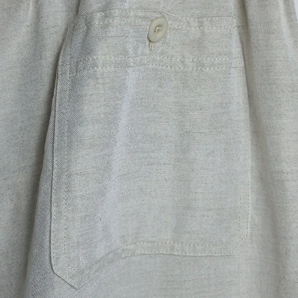 Cubavera Mens Linen Blend Drawstring Pants Beige Casual Resort Coastal